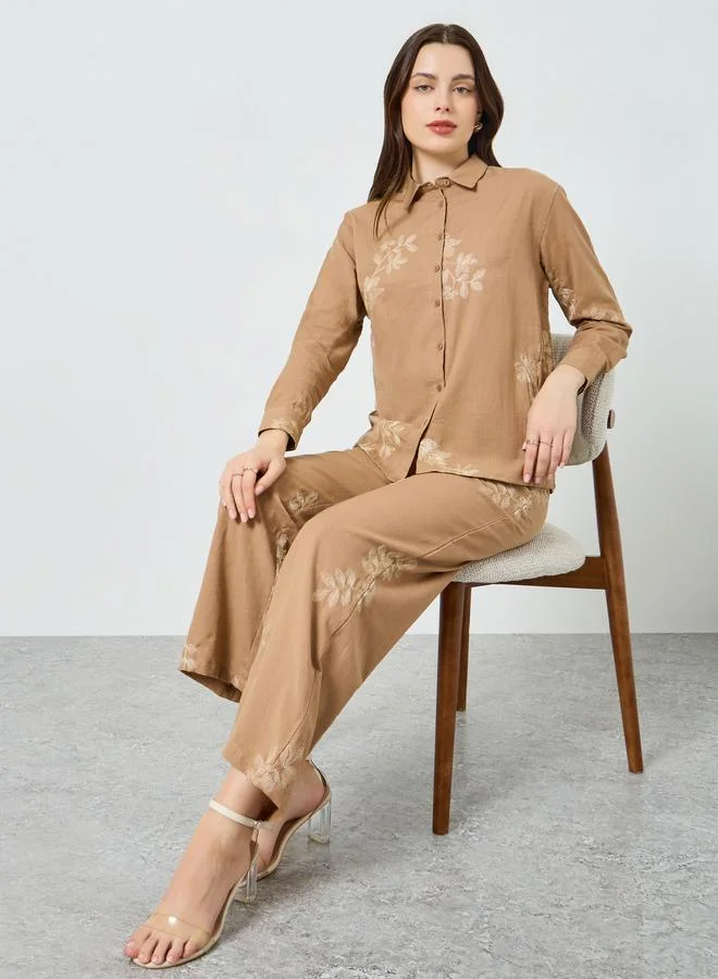 Styli  Women Embroidered Shirt and Pants Co-Ords for Women | Best Price UAE